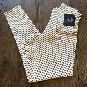 NWT DYI large legging. Cream with gold stripes. Machine washable.